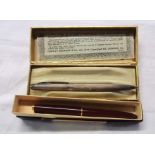 A boxed vintage Conway Stewart silver ballpoint pen (from a set) - sold with a boxed Parker Slimfold