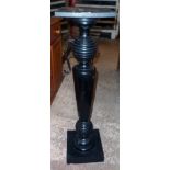 An ebonised wood aspidistra stand with heavy turned pillar - a/f