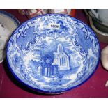 A George Jones blue and white Abbey Ware fruit bowl