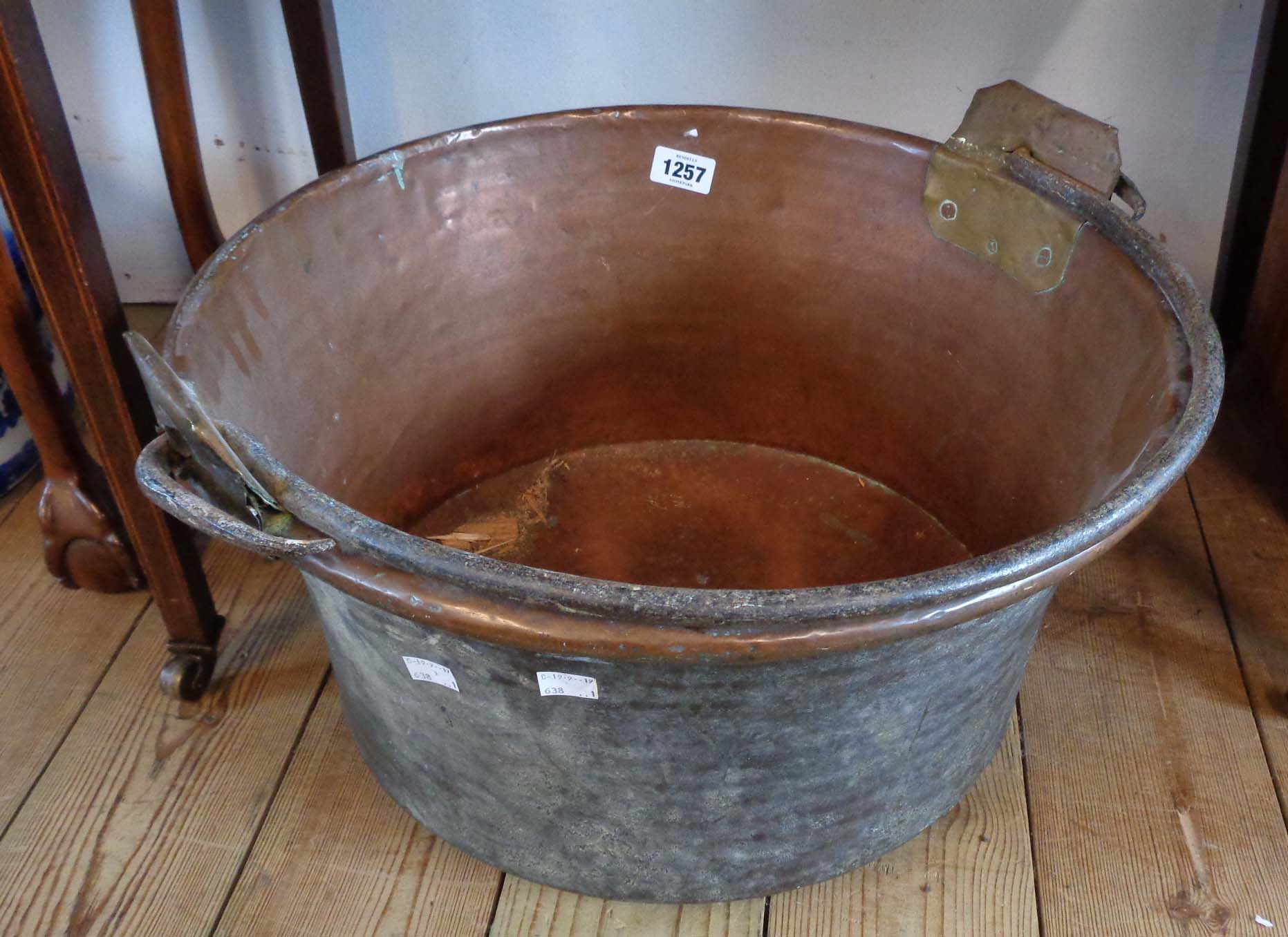 A large copper pan