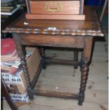 A 20" 1930's oak barley twist occasional table