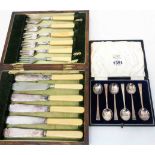 A cased set of six silver coffee spoons by Thomas Bradbury & Sons - Sheffield 1936 - sold with an