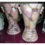 A pair of Arthur Woods lustre waisted vases