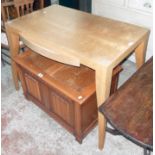 A 3' 31/4" solid wood side table with bow front frieze drawer set on stylised cabriole legs