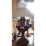 Three assorted table oil lamps - various condition