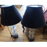 A pair of modern table lamps