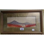 Three gilt framed and slipped small gouache and watercolours, depicting Dartmoor views, by F.