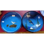 A Watcombe Pottery Kingfisher bowl and a Barton Pottery Seagull bowl