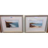 Brian J. Lombard Palmer: a pair of framed mixed media paintings, one entitled "The Cornish Coast
