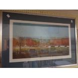 †Michael Oelman: a pair of framed signed limited edition coloured prints, one entitled "Passing