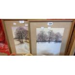 Kathleen Caddick: a pair of gilt framed coloured prints, entitled "My Way NR. II" and "Park Trees