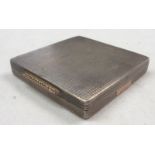 A heavy gauge silver powder compact with milled finish and rose metal mounts - A. Wilcox, Birmingham