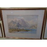 Philip Mitchell RI, NWCS: a gilt framed watercolour, depicting a view of Lake Lucerne - signed and