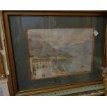 Two late 19th Century Grand Tour watercolours, one entitled (Lake) "Lugano, April 83", the other