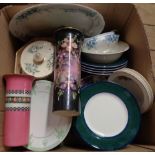 A box containing various ceramics