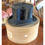 A boxed vintage Dunn & Co. top hat - size 6 3/8, diameter 51cm