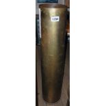 A Royal Navy QF 5.25 inch naval artillery shell case