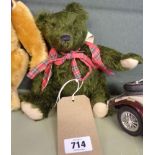 A small 100% mohair jointed Teddy bear, Elwood from Bears by Frankie of Torquay