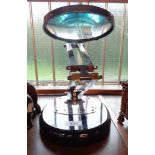 A large desk magnifier