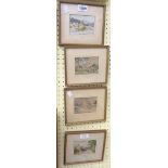 Frederick J. Knowles: a set of four mis-matched gilt framed miniature watercolours, depicting