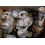 A box containing 20th Century Oriental ceramics