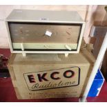 A vintage boxed Ekco A33 clock radio - sold with a vintage Philips Philishave shaver