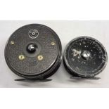 A J. W. Young Pridex centre pin fly fishing reel - sold with another