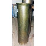 A Second World War Royal Navy 4.5 inch naval artillery shell case dated 1944