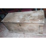 A 3' 6" antique iron bound solid teak carpenter's chest with part fitted interior and two internal