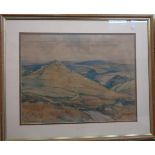 J. Walmesley-White: a gilt framed watercolour, depicting an extensive moorland landscape - signed