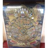 A Tibetan Buddhist Bhavacakra wheel of life painting on fabric