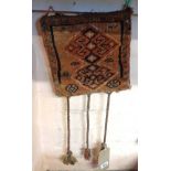 A Persian wool and spindle bag