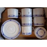 A Hornsea Pottery Danube pattern part tea set comprising six cups and saucers and sugar bowl