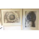 Allin Braund: two framed monochrome etchings, one entitled "Dark Poppy" - signed, dated 1970 and