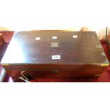 A mahogany writing box - a/f