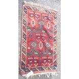 A kilim rug with repeat design to main and geometric floral border - 4' 6" 2' 5" (137cm X 74cm)