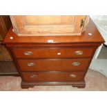 A 32" Stag mahogany effect three drawer chest, set on bracket feet