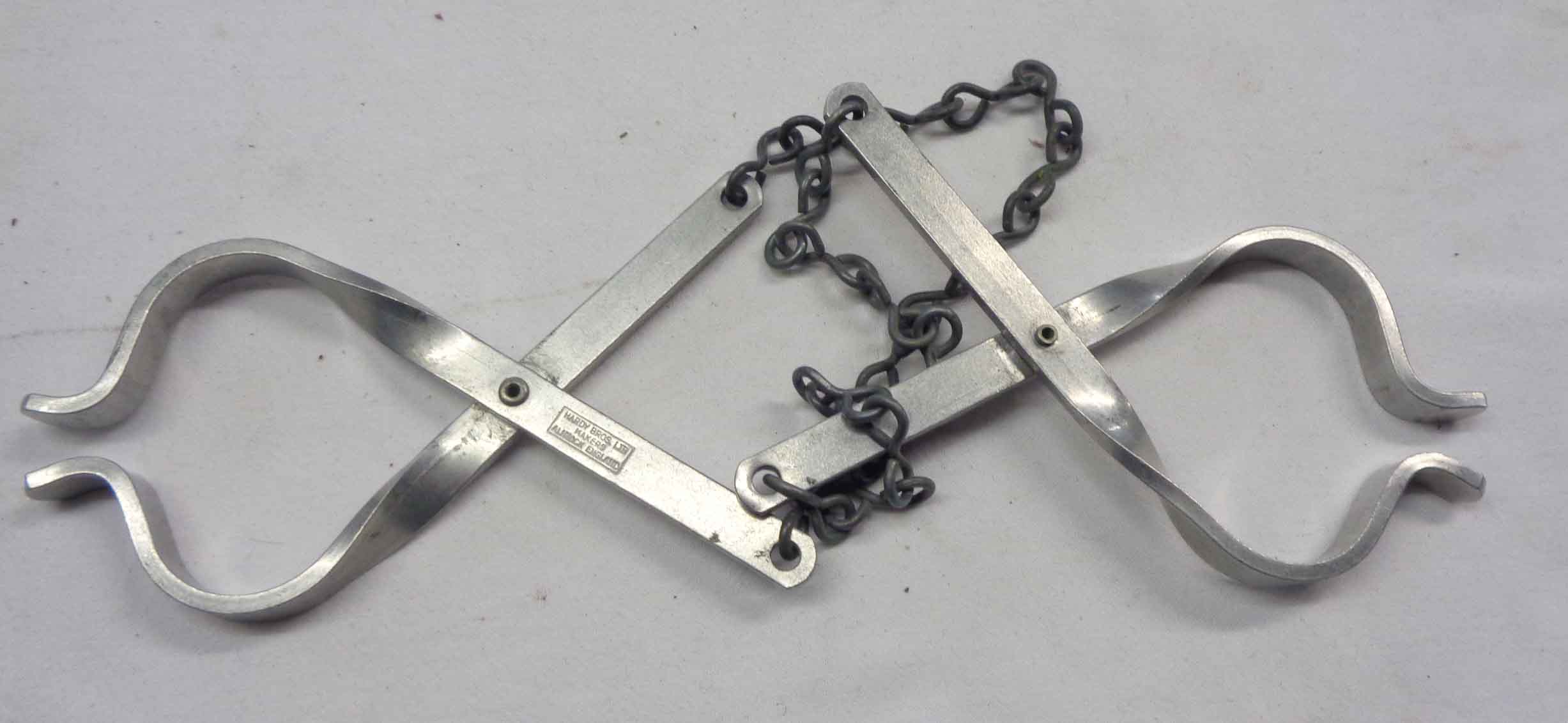 A pair of Hardy's Bros., Alnwick wader clamp hangers