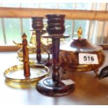 Five pieces of faux tortoiseshell dressing table items