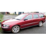 A 2004 Volvo V70 D5 SE Automatic Estate car with 2.5 litre diesel engine and burgundy finish -