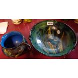 A T.W. Lemon & Son Wesuma Pottery Kingfisher bowl and small jug