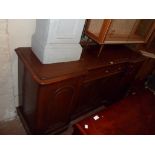 A 6' Victorian mahogany break front sideboard with blind frieze drawer and central double cupboard