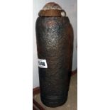 A First World War German Gr Z 14 percussion fuze and associated shell case, both in field relic