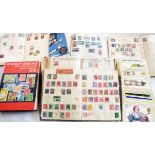 Various schoolboy albums with sparse world stamp contents, one including Victorian Empire examples -