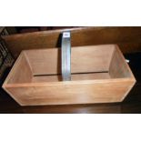 A 16" wooden trug with iron handle