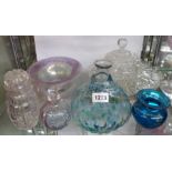 Three pieces of Peter Tysoe glassware - sold with a quantity of other glassware