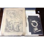 A folio of assorted engravings, etchings, etc. - mainly early 20th Century