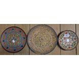 Three Islamic style pottery plates
