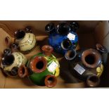 Five Torquay Pottery udder vases including Watcombe