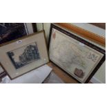 Gayman: a mid 20th Century framed monochrome etching depicting Fore Street, Exeter - signed and